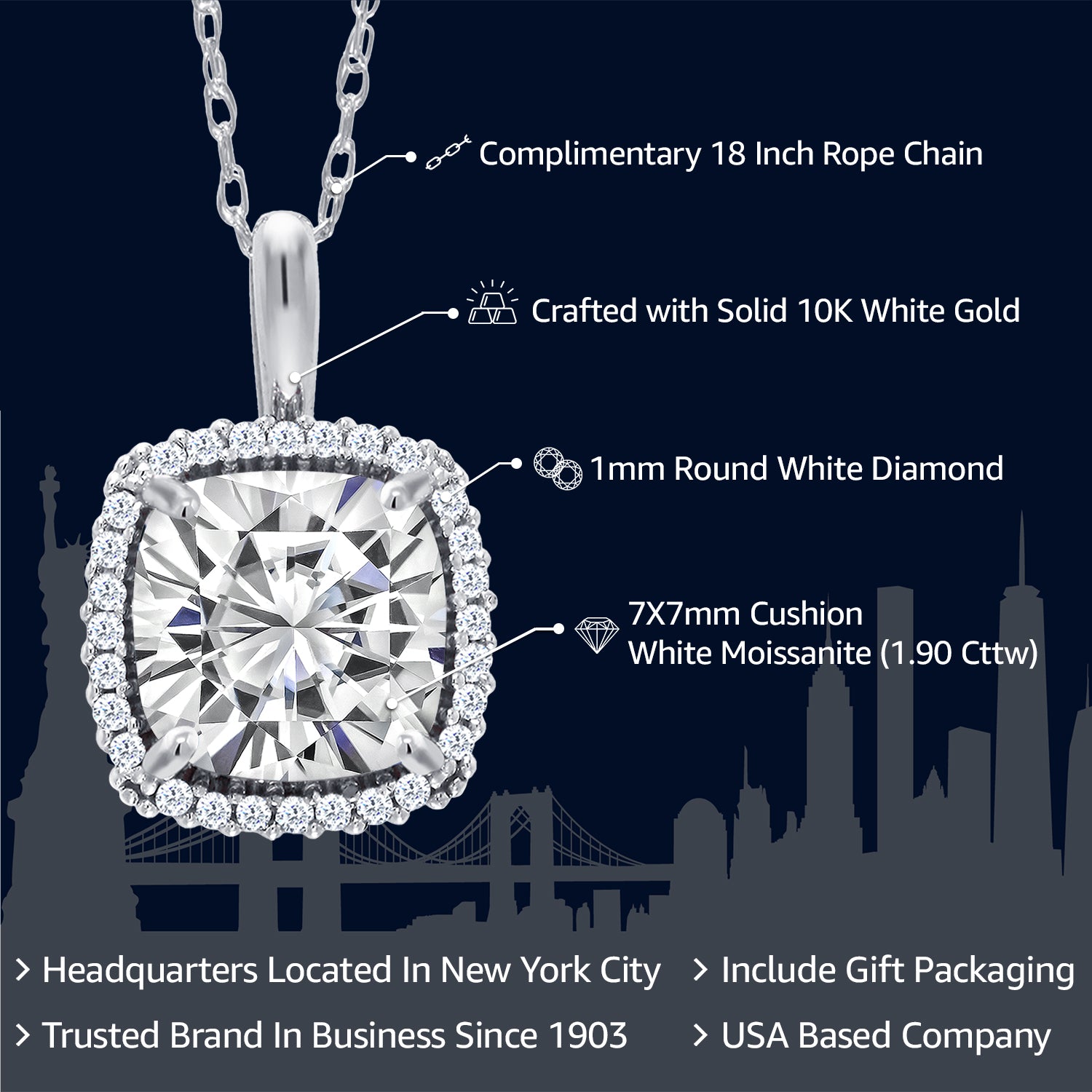 Pendant in 10K White Gold