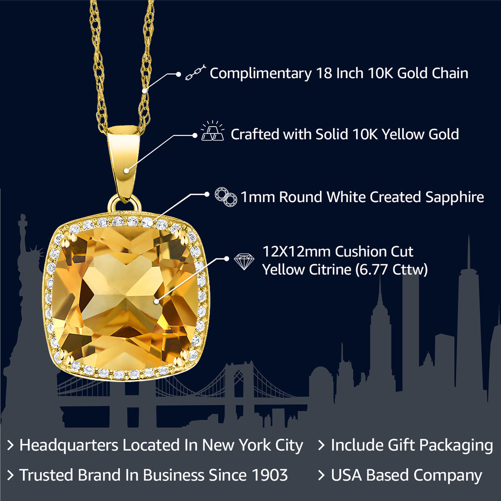 Citrine - November_Pendant in 10K Yellow Gold