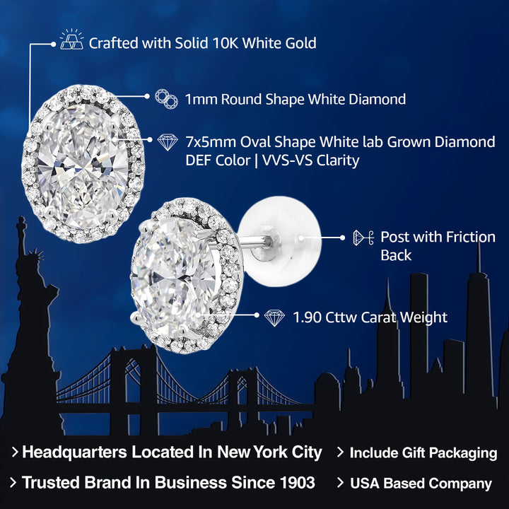 Earrings in 10K White Gold