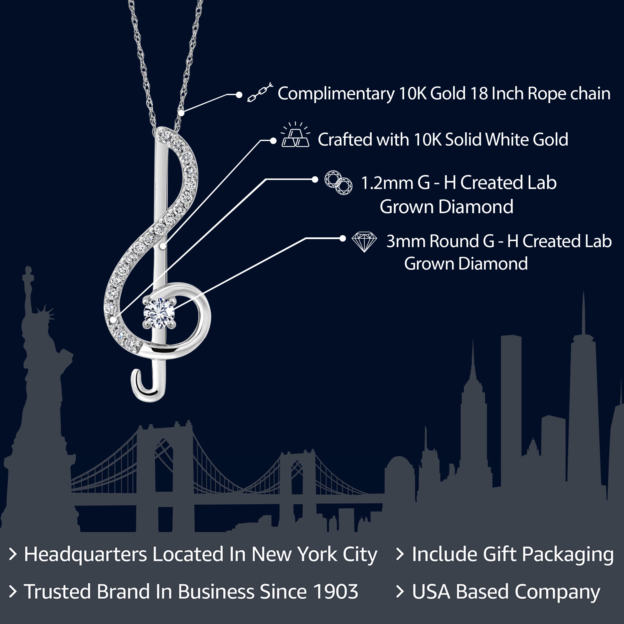 Pendant in 10K White Gold