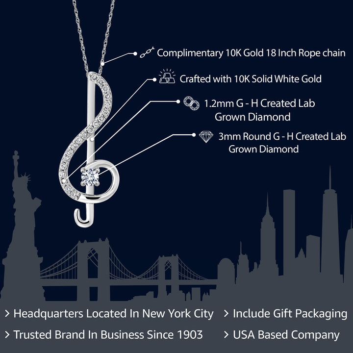 Pendant in 10K White Gold