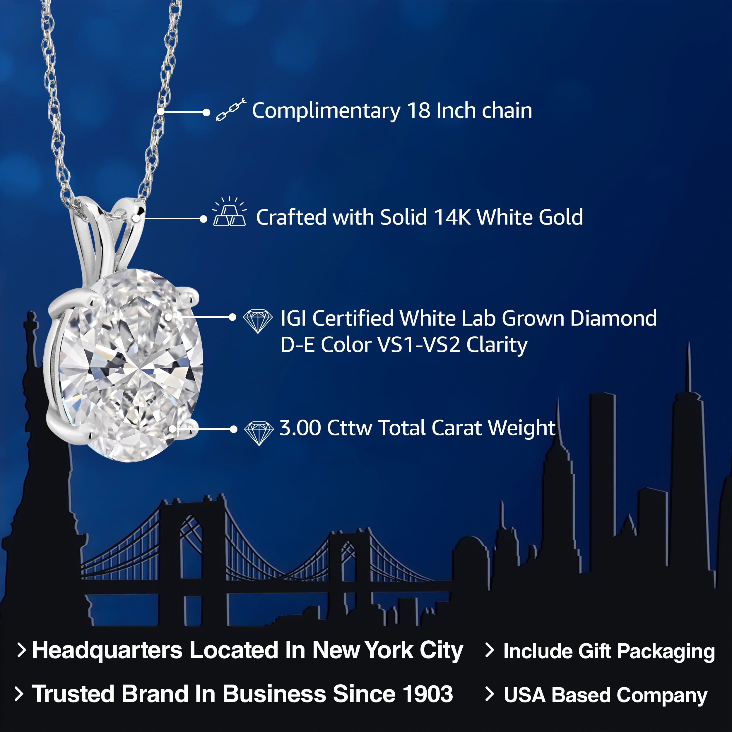 Pendant in 14K White Gold