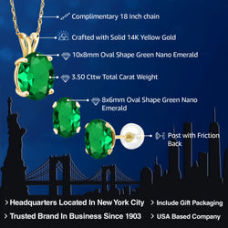 Pendant Earrings Set in 14K Yellow Gold