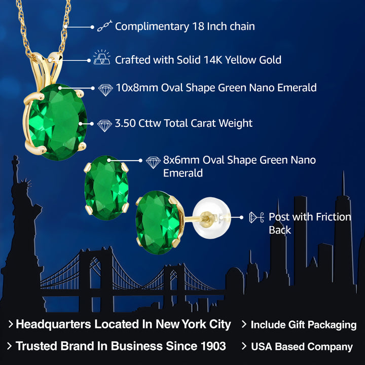 Pendant Earrings Set in 14K Yellow Gold