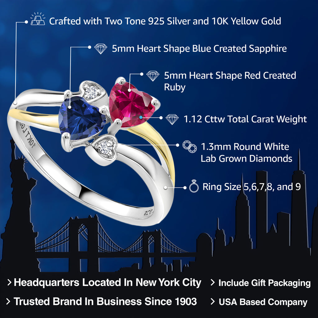 Ring in 925 Sterling Silver and 10K Yellow Gold