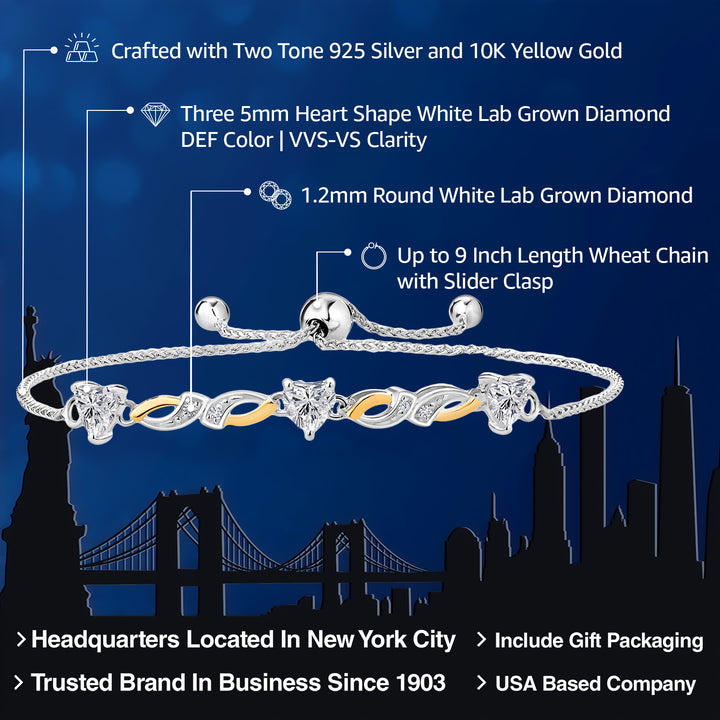 Bracelet in 925 Sterling Silver and 10K Yellow Gold