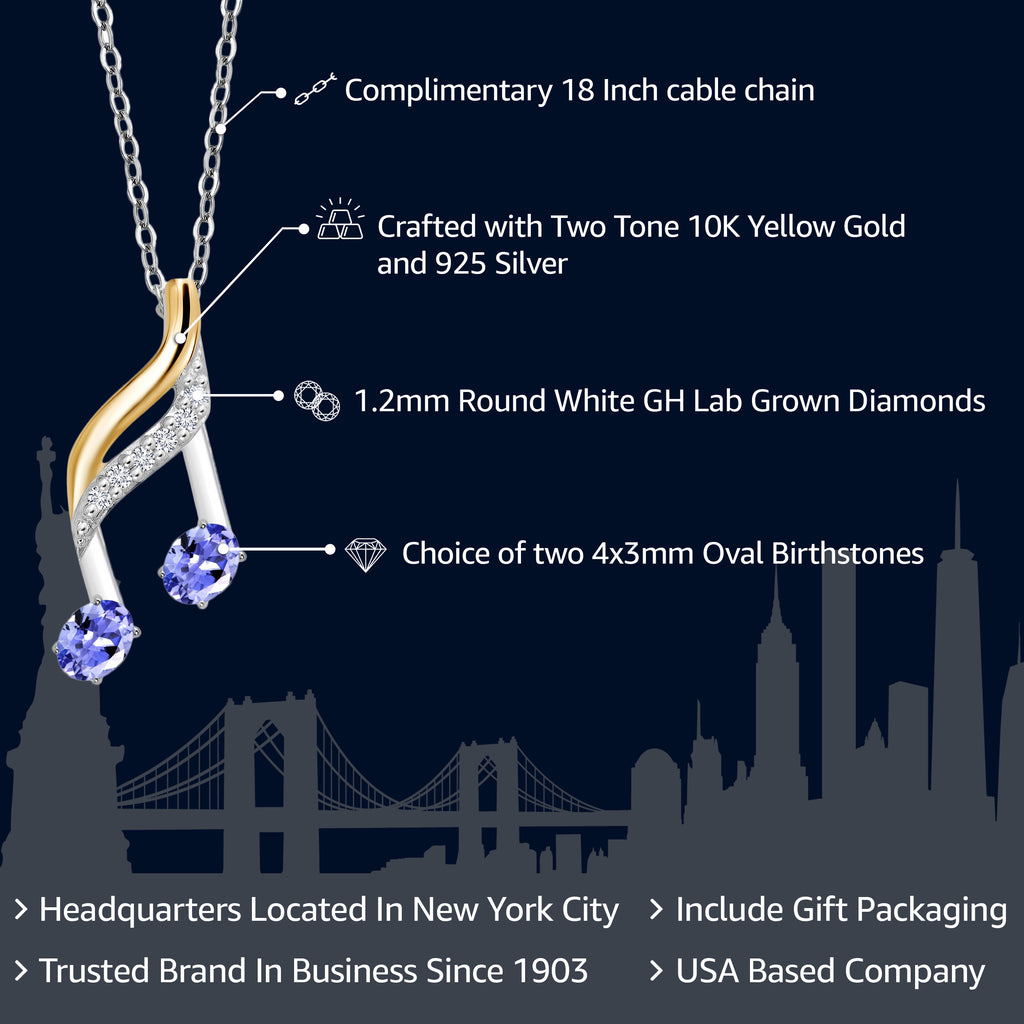 Pendant in 925 Sterling Silver and 10K Yellow Gold