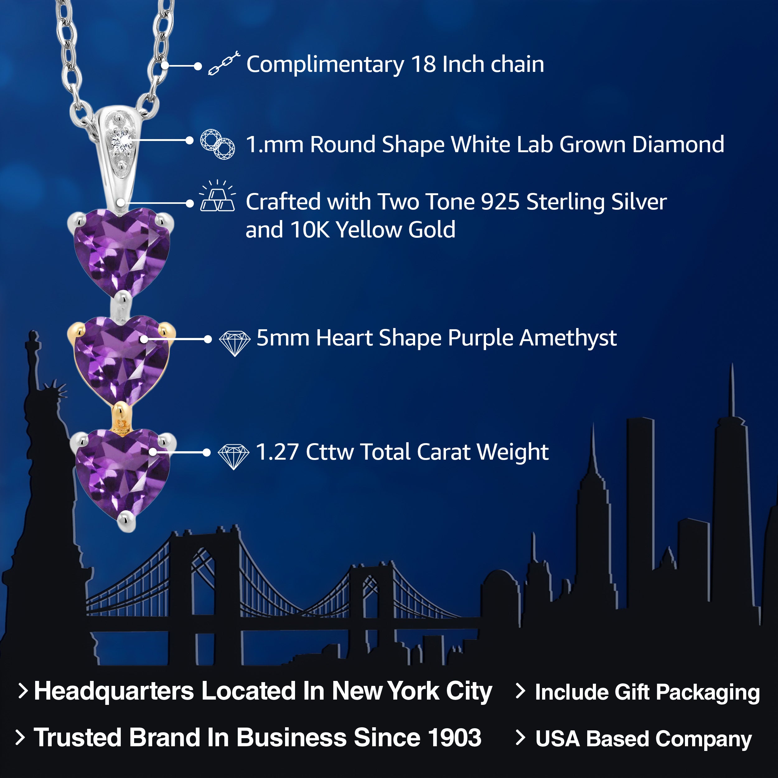 Pendant in 925 Sterling Silver and 10K Yellow Gold