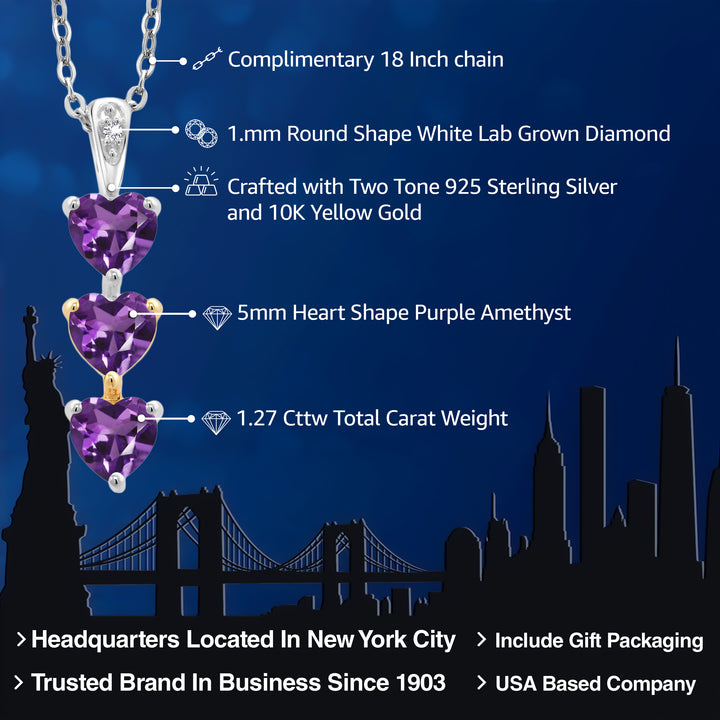 Pendant in 925 Sterling Silver and 10K Yellow Gold