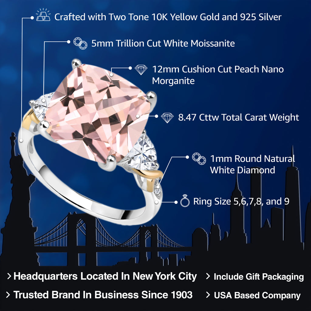 Ring in 925 Sterling Silver and 10K Yellow Gold