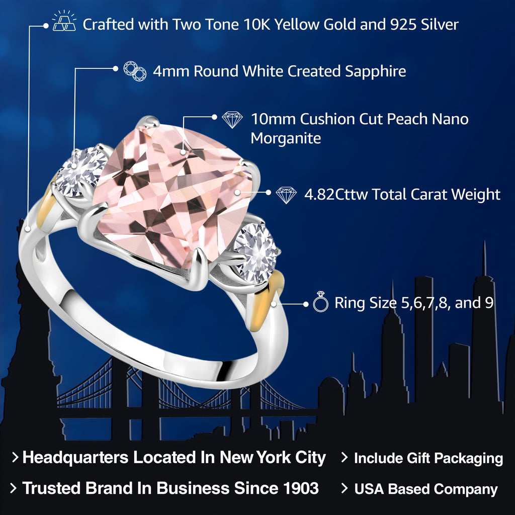 Ring in 925 Sterling Silver and 10K Yellow Gold
