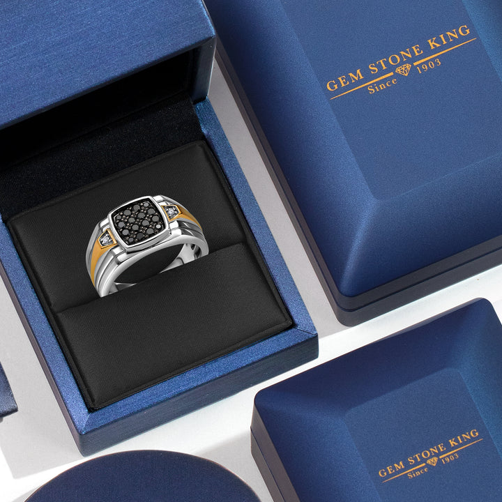 Ring in 925 Sterling Silver and 10K Yellow Gold