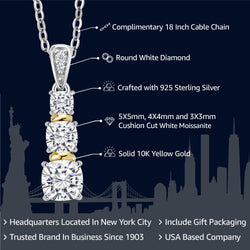 Pendant in 925 Sterling Silver and 10K Yellow Gold