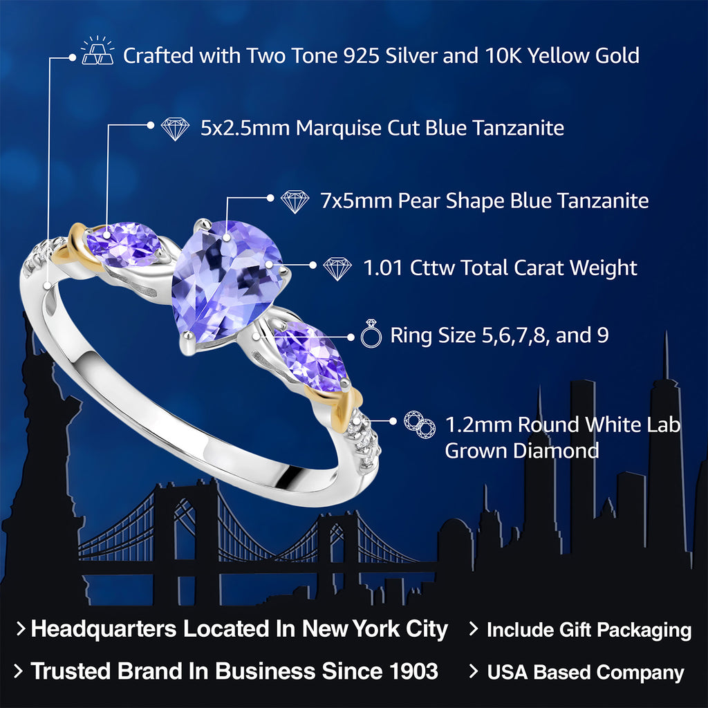 Ring in 925 Sterling Silver and 10K Yellow Gold