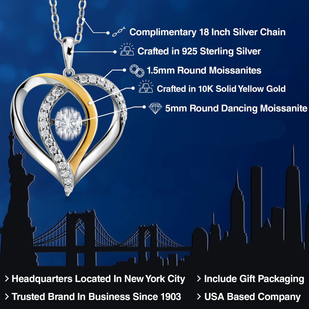 Pendant in 925 Sterling Silver and 10K Yellow Gold