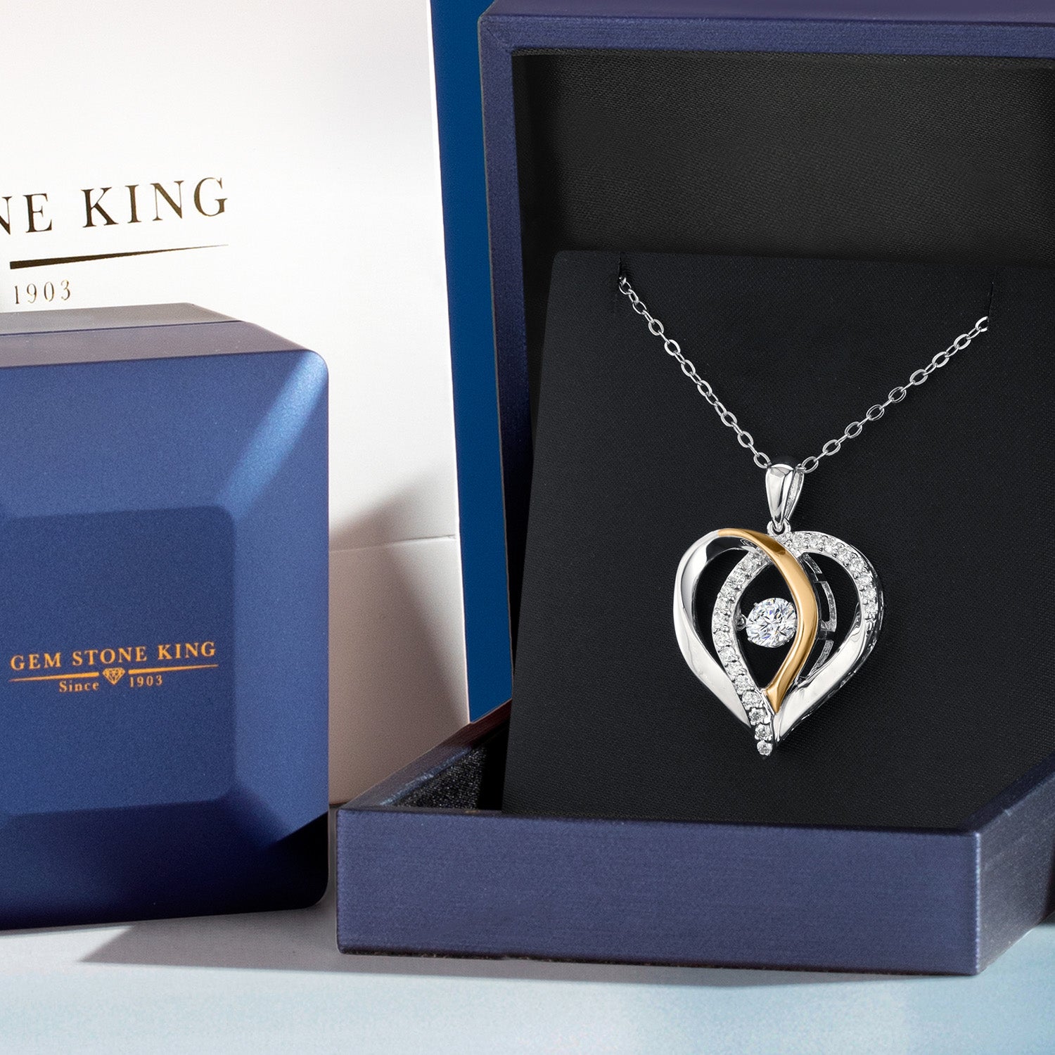 Pendant in 925 Sterling Silver and 10K Yellow Gold