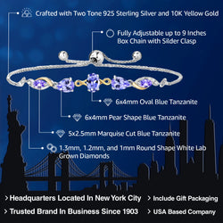 Bracelet in 925 Sterling Silver and 10K Yellow Gold