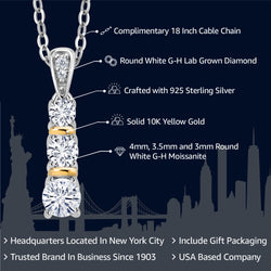 Pendant in 925 Sterling Silver and 10K Yellow Gold