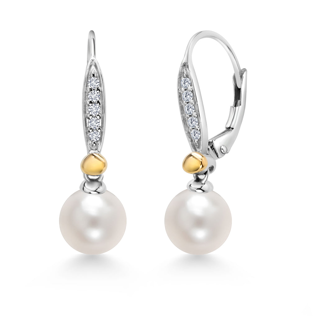 Earrings in 925 Sterling Silver and 10K Yellow Gold