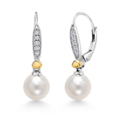 Earrings in 925 Sterling Silver and 10K Yellow Gold