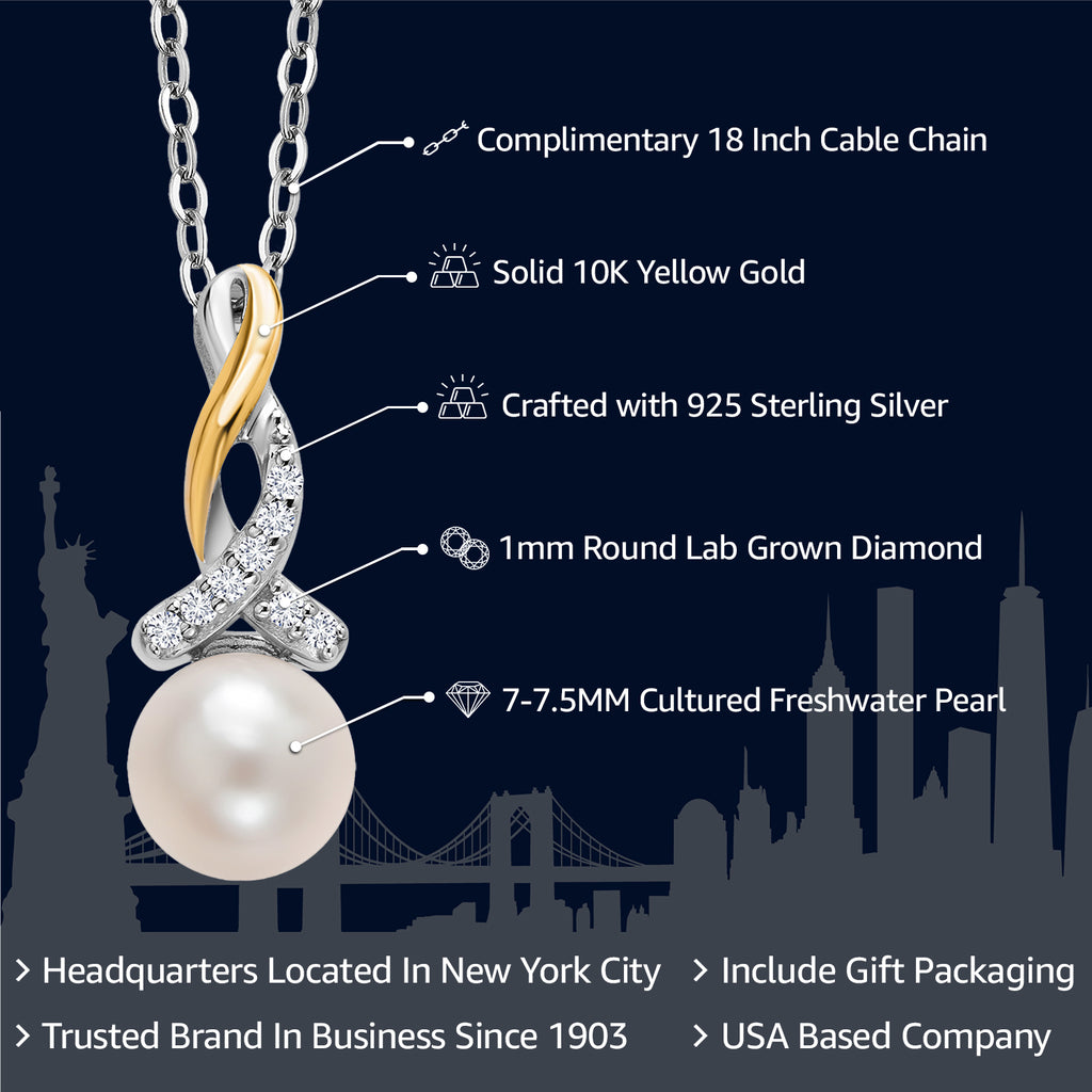 Pendant in 925 Sterling Silver and 10K Yellow Gold