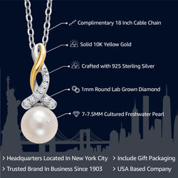 Pendant in 925 Sterling Silver and 10K Yellow Gold