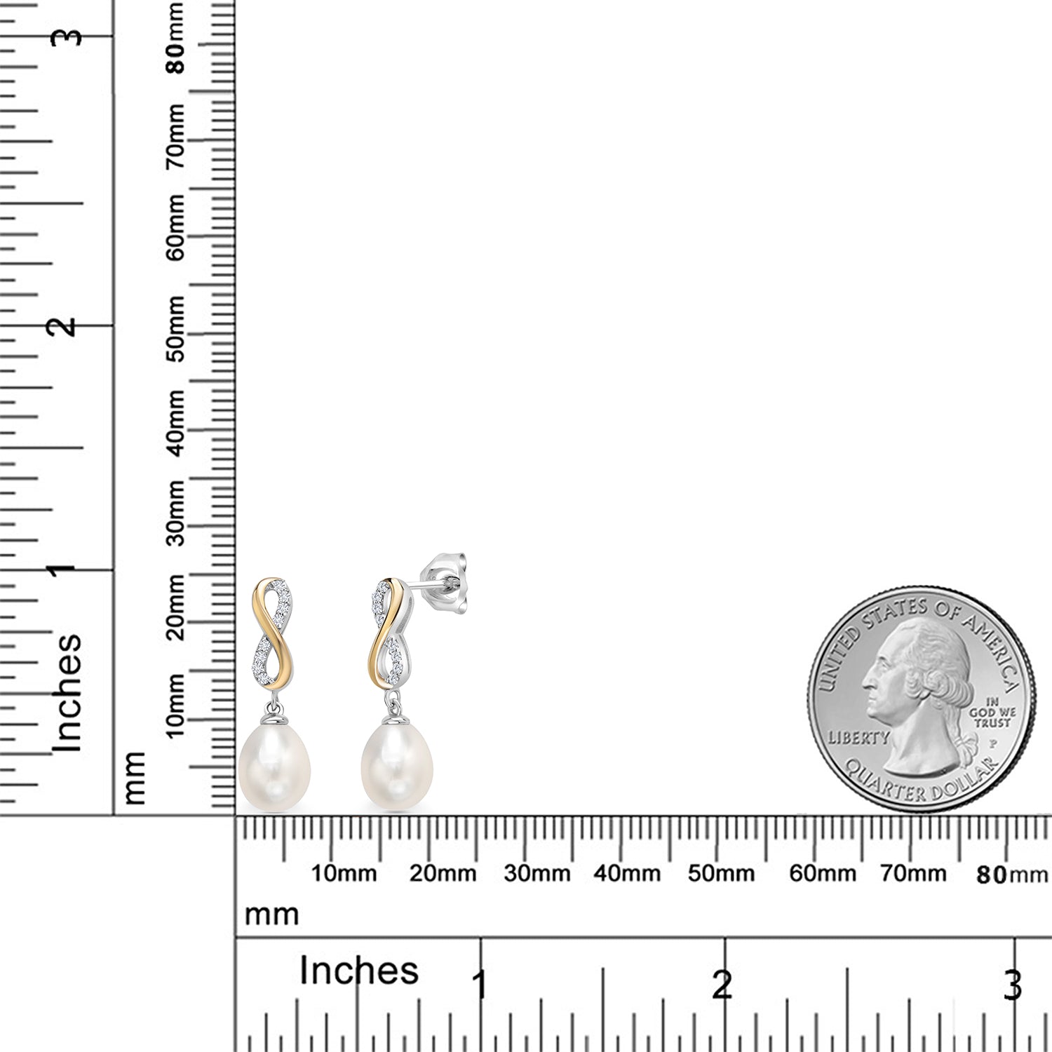 Earrings in 925 Sterling Silver and 10K Yellow Gold