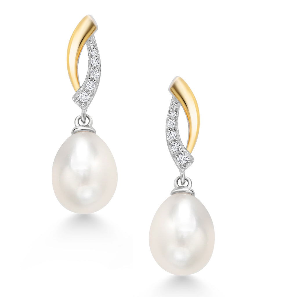 Earrings in 925 Sterling Silver and 10K Yellow Gold
