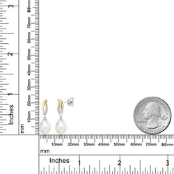 Earrings in 925 Sterling Silver and 10K Yellow Gold