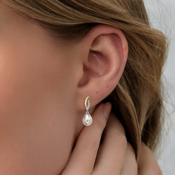 Earrings in 925 Sterling Silver and 10K Yellow Gold
