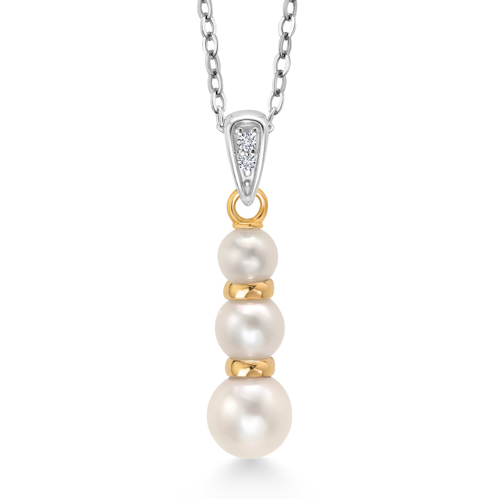 Pendant in 925 Sterling Silver and 10K Yellow Gold