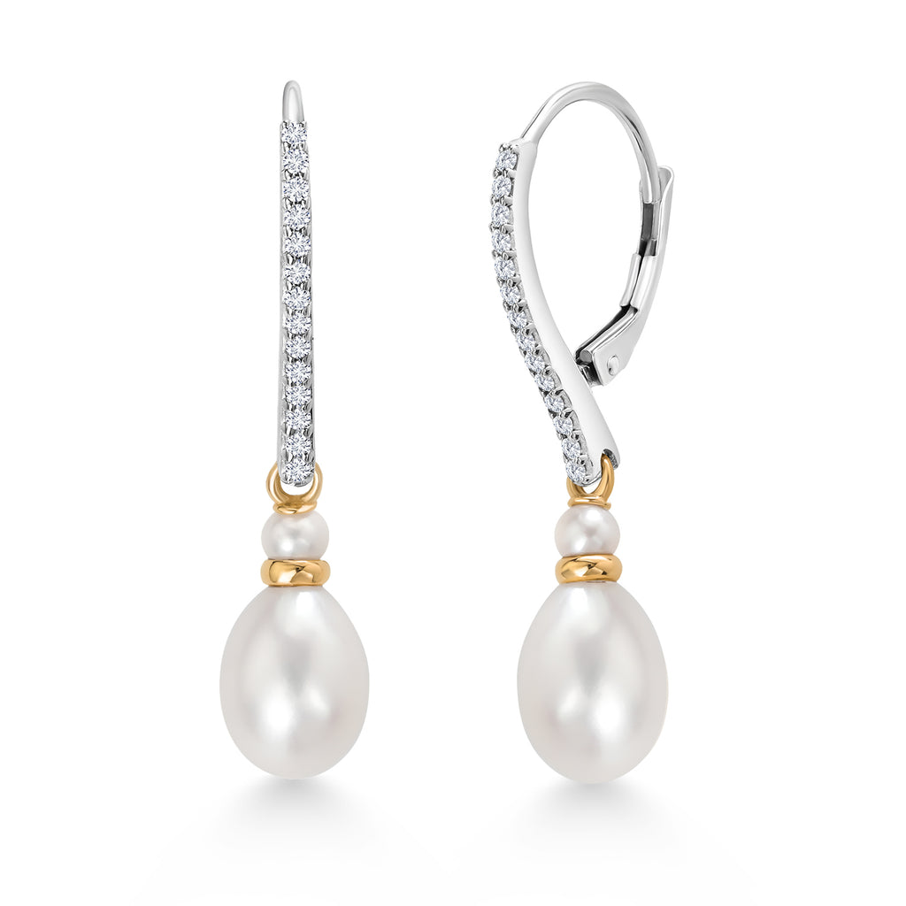 Earrings in 925 Sterling Silver and 10K Yellow Gold