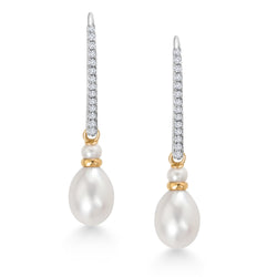 Earrings in 925 Sterling Silver and 10K Yellow Gold
