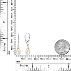 Earrings in 925 Sterling Silver and 10K Yellow Gold