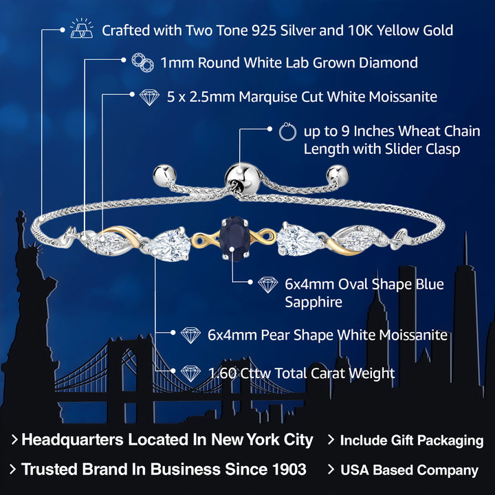 Bracelet in 925 Sterling Silver and 10K Yellow Gold