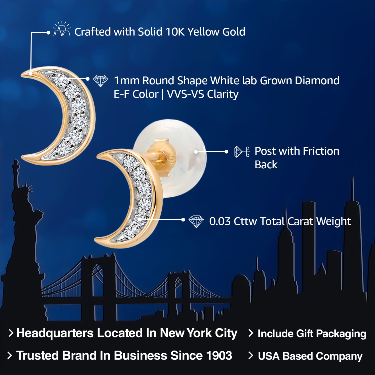 Earrings in 10K Yellow Gold