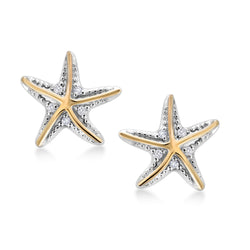 Earrings in 925 Sterling Silver and 10K Yellow Gold