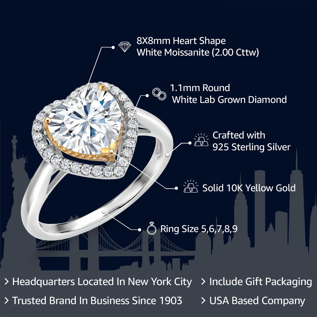 Ring in 925 Sterling Silver and 10K Yellow Gold