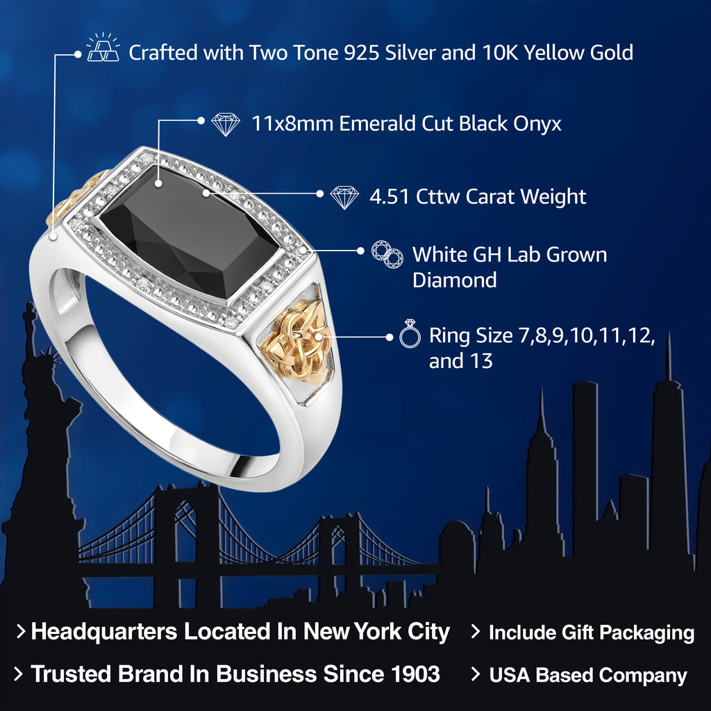 Ring in 925 Sterling Silver and 10K Yellow Gold
