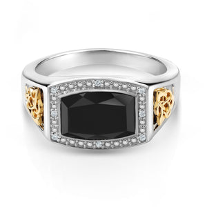 Ring in 925 Sterling Silver and 10K Yellow Gold