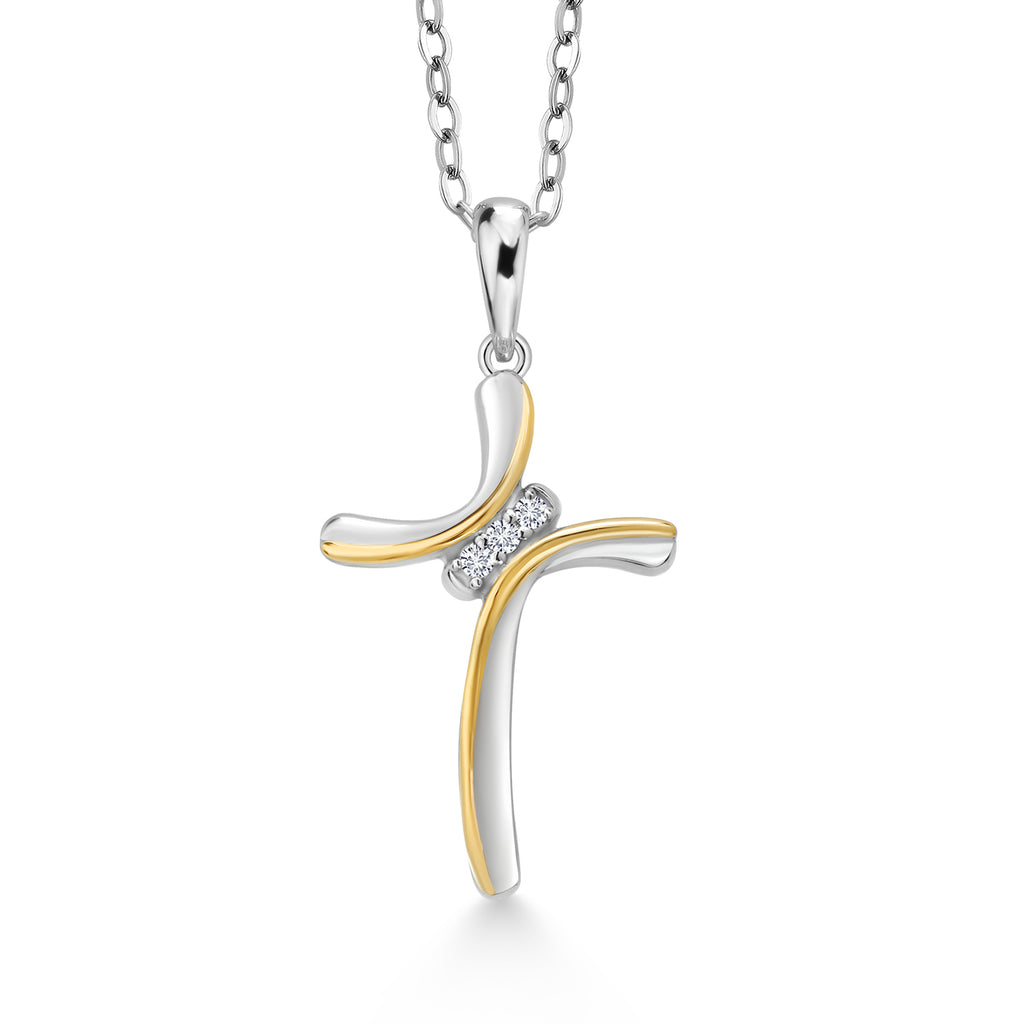 Pendant in 925 Sterling Silver and 10K Yellow Gold