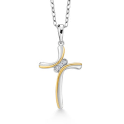 Pendant in 925 Sterling Silver and 10K Yellow Gold
