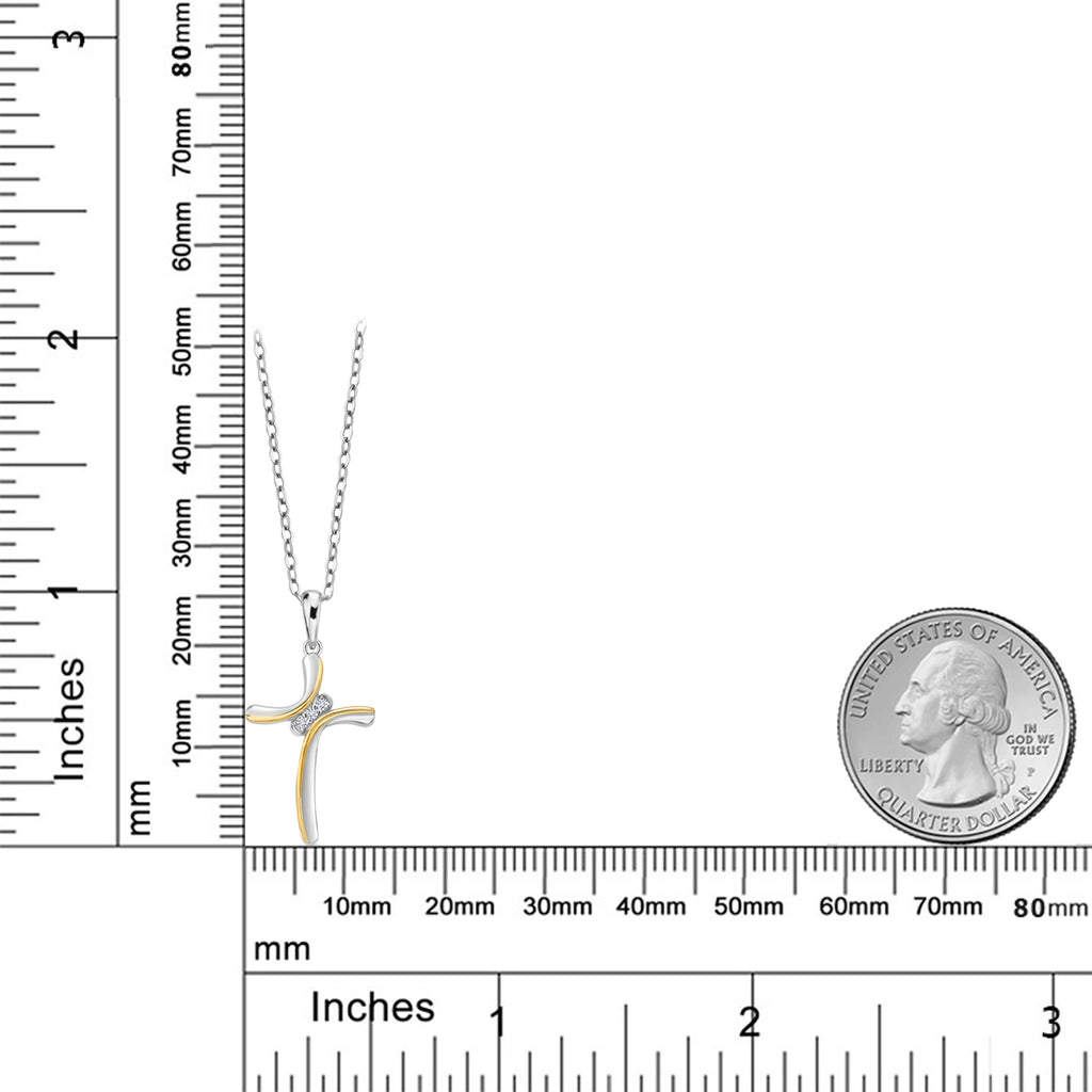 Pendant in 925 Sterling Silver and 10K Yellow Gold