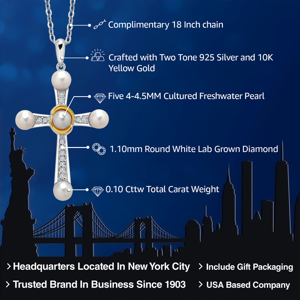 Pendant in 925 Sterling Silver and 10K Yellow Gold