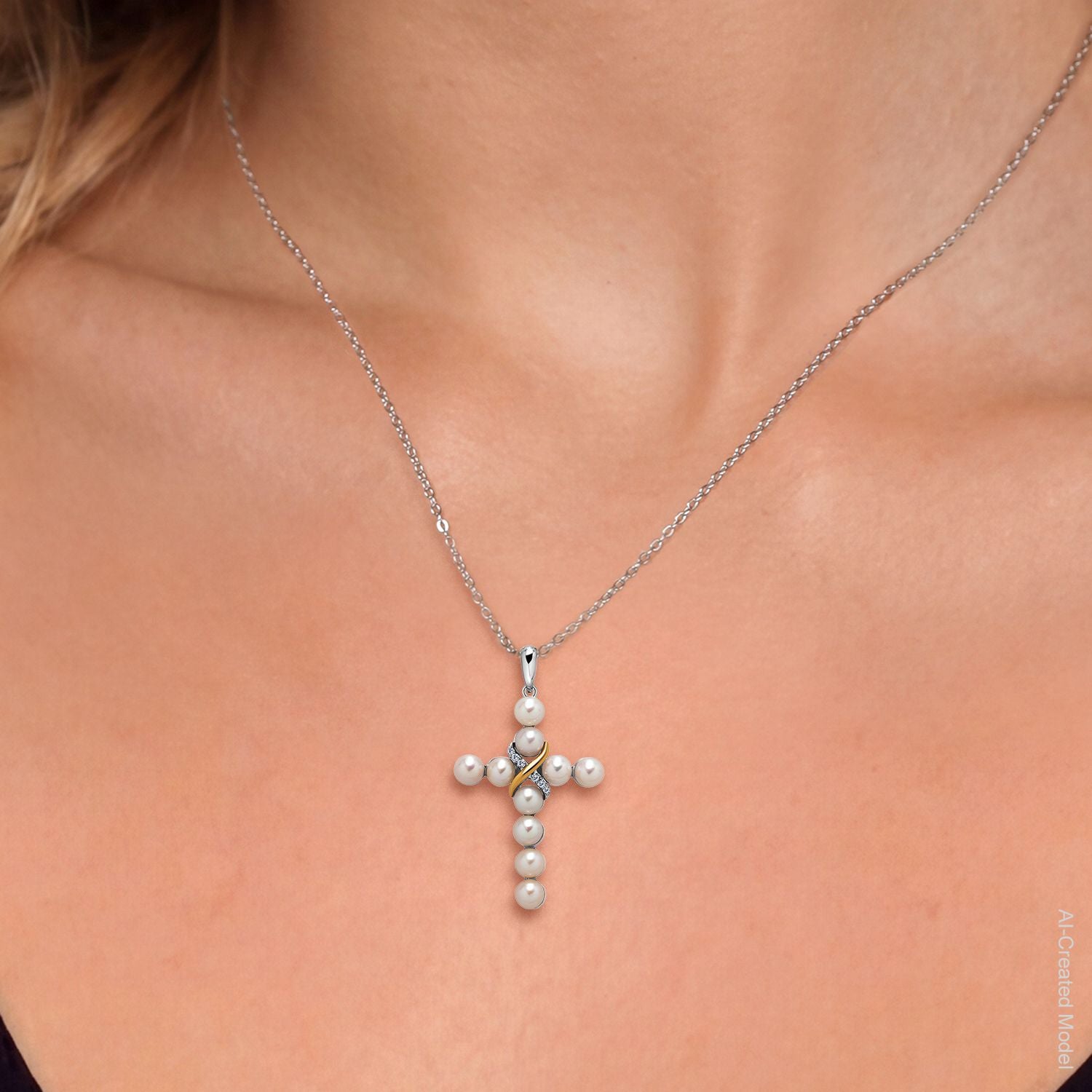 Pendant in 925 Sterling Silver and 10K Yellow Gold