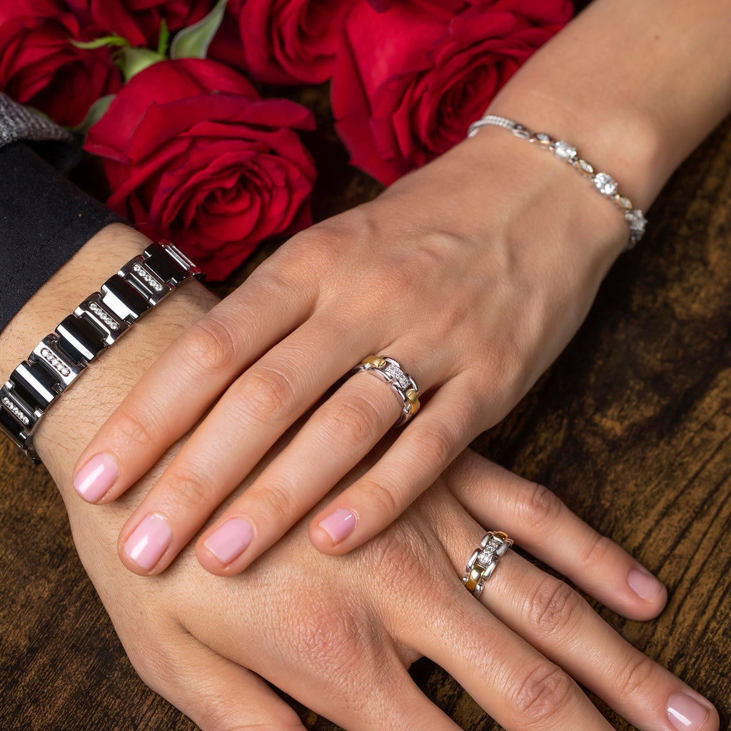 Ring in 925 Sterling Silver and 10K Yellow Gold