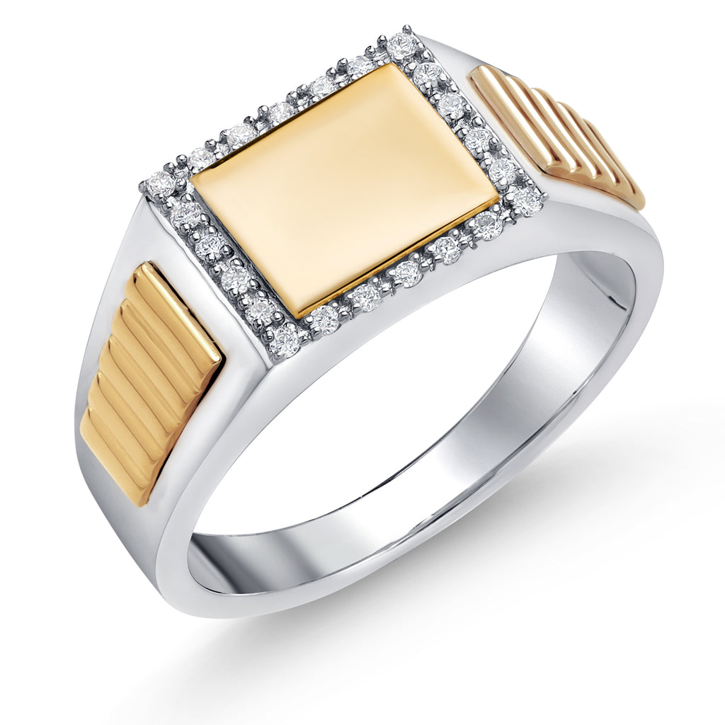 Ring in 925 Sterling Silver and 10K Yellow Gold