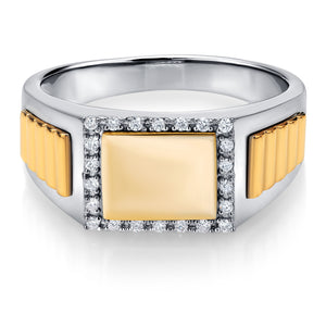 Ring in 925 Sterling Silver and 10K Yellow Gold