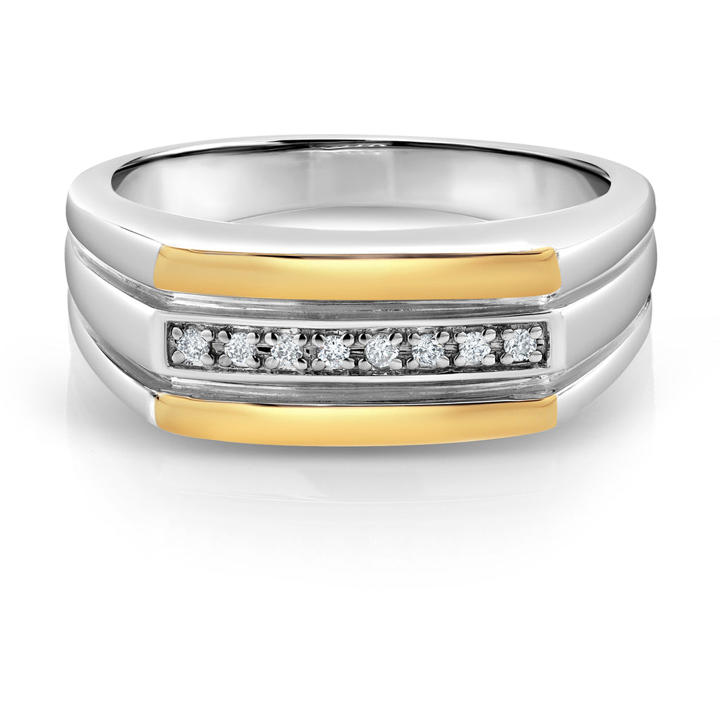 Ring in 925 Sterling Silver and 10K Yellow Gold
