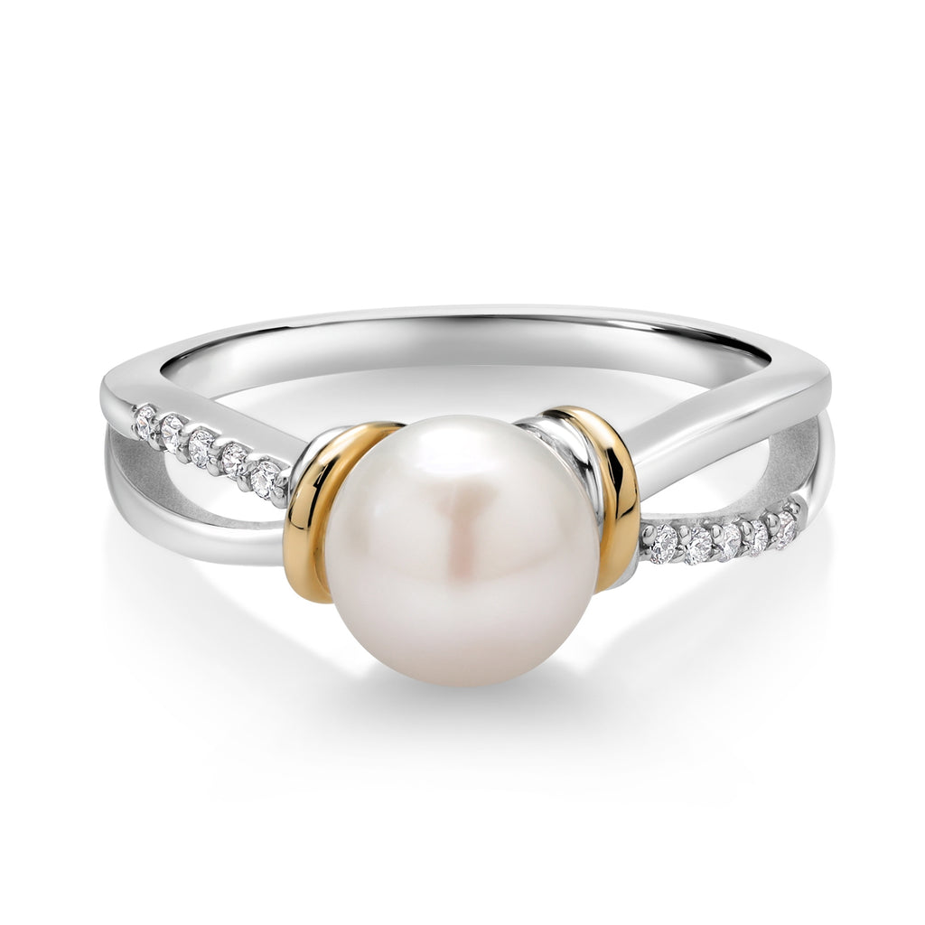 Ring in 925 Sterling Silver and 10K Yellow Gold